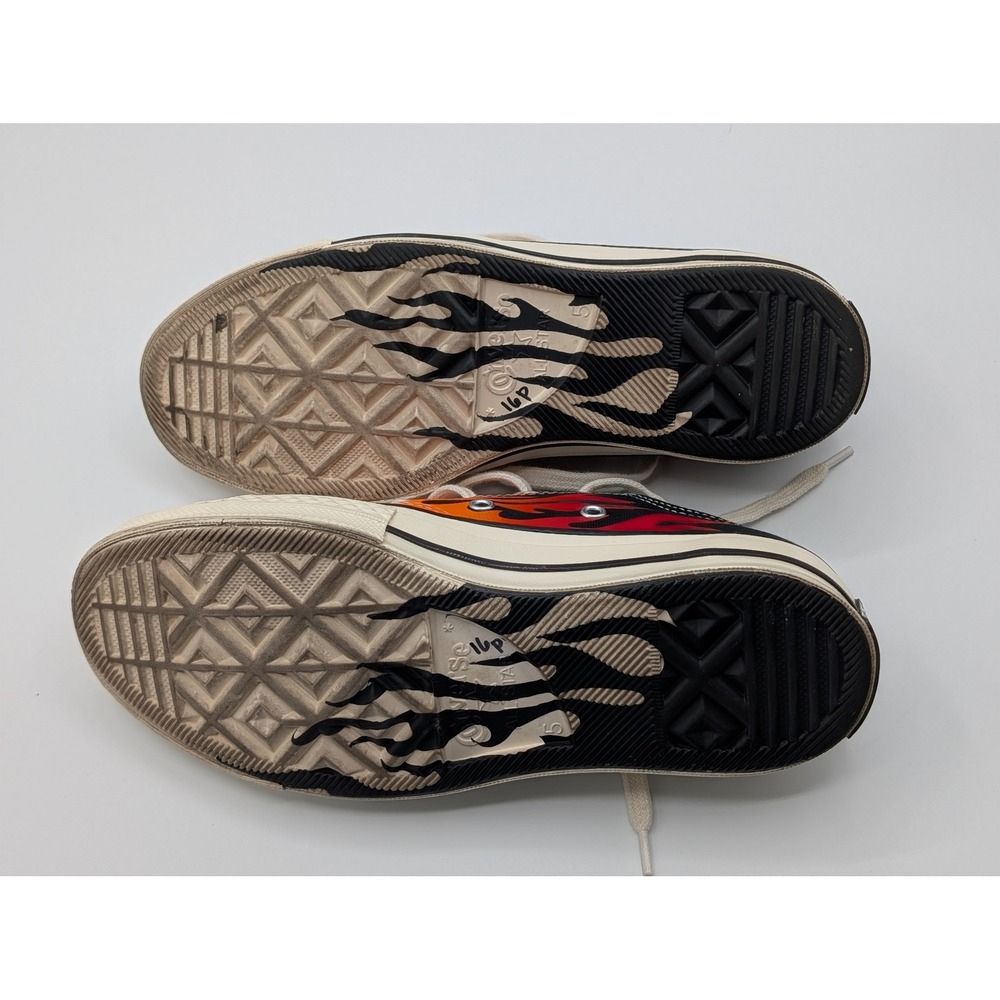 Converse Chuck 70 Archival Flame Print Low Top Black Red 167813C Womens 7 Mens 5 - Picture 9 of 12